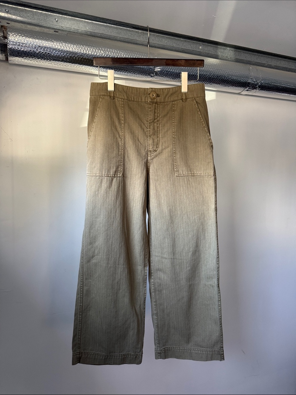 Free People Sunday Skies Straight Leg Pants in Olive
